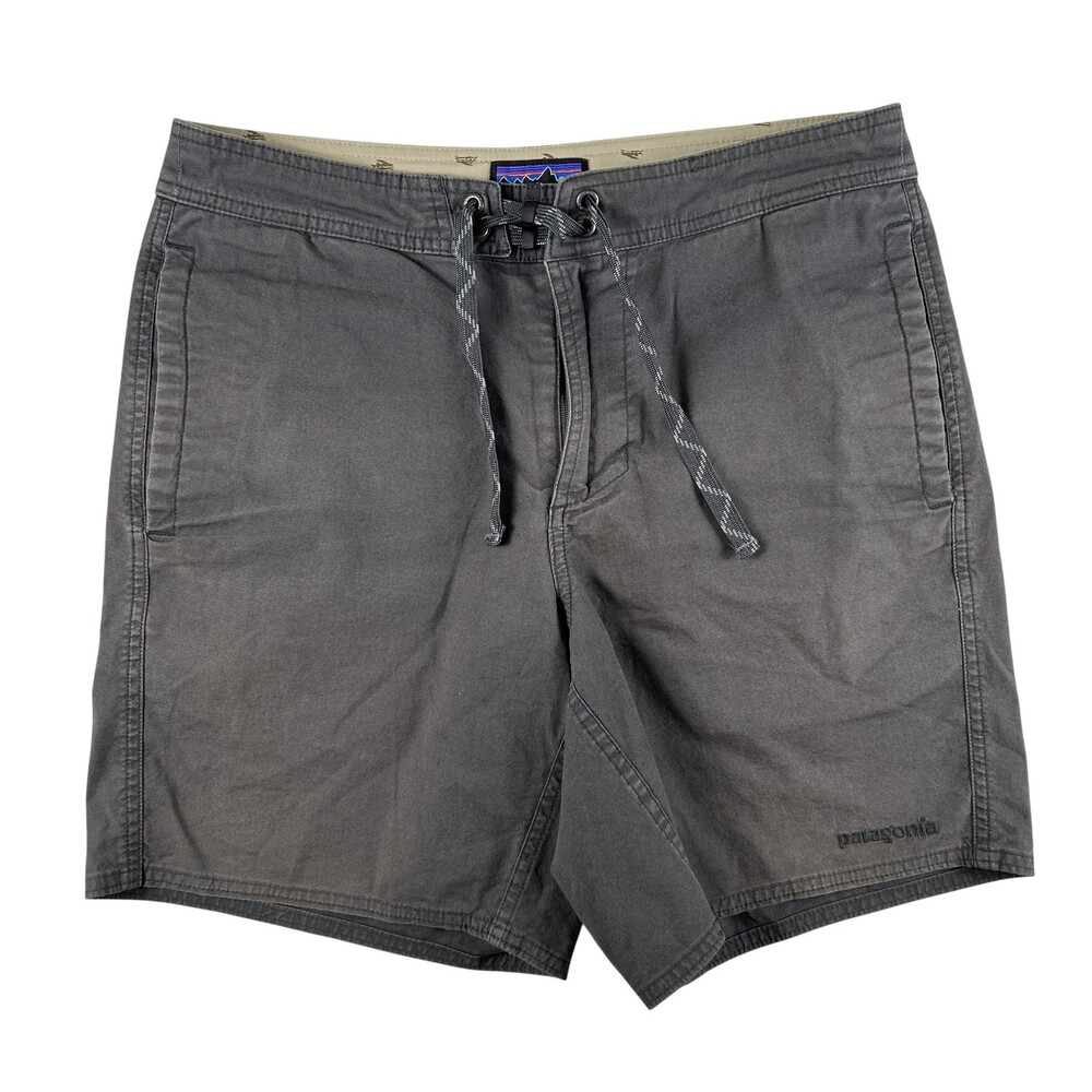 Patagonia Chino Shorts Womens 31 Gray Organic Cotton Stretch Drawstring